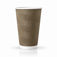 Pahar din hirtie Ripple S 16oz (480 ml) craft d90mm (25 buc)