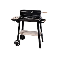 Gratar dreptunghiular cu picioare Vaggan 54X34X86cm, 2 plase, rotisor, raft, 2 roti