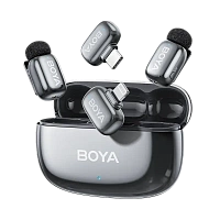 Microfon portabil pentru înregistrare vocală Boya mini 2-01, Fără fir, Gri