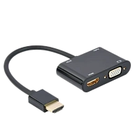 Adaptor Cablexpert A-HDMIM-HDMIFVGAF-01, HDMI (M) - HDMI (F) + VGA, 0.15 m, Negru