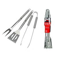 Instrumente pentru gratar BBQ 3unitați (spatula, furculita, cleste), inox