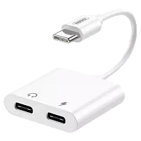 Audio Adaptor Remax RL-LA11a, USB Type-C/USB Type-C, 0,12m, Alb