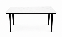 Masă de dining Milano White Marble, efect marmură albă / picioare negre 120х70