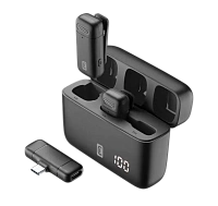 Microfon portabil pentru înregistrare vocală Cellularline Talk Pro, Fără fir/Cu fir, Negru