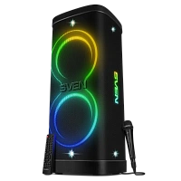 Partybox SVEN "PS-1250" 300W, TWS, IPx4, Bluetooth, FM, USB, microSD, LED-display, 13500mA*h, Black