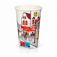 Pahar din hirtie 330ml CITY d80 (50 buc)