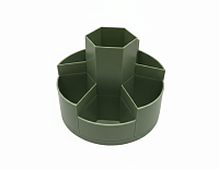 Organizator pentru birou rotund, 7 compartimente, suport pixuri, accesorii birou, plastic rezistent, multifunctional, pentru masa office, casa, scoala