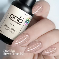 UV/LED Oja semipermanentă reflectorizantă SHOCK EFFECT 15 Brown Citrine PNB, 8 ml
