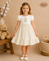 Rochie elegantă cu broderie florală pentru fetițe