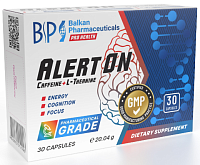 AlertON Caffeine + L-Theanine 30 capsule | Balkan Pharmaceuticals