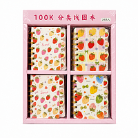 Set 4 Carnetele pentru Copii Sweet, 90 x 105 mm, 100 Foi Dictando, cu Spirala, Modele cu Fructe Asortate