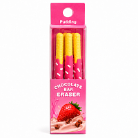 Set 3 Radiere Figurative Chocolate Bar, Model Fructe Asortate, Tip Baton de Ciocolata, Pentru Scoala si Birou