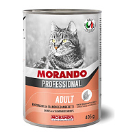 MORANDO bucati de conserve pentru pisici Professional Gatto Gamberetti/Salmone  405g