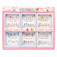 Set Creatie Unghii Decorative pentru Copii, 72 Piese, Unghii False Autoadezive