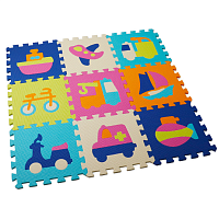Covoraș-puzzle educativ „Mașinuțe și avione”, 9 elem.