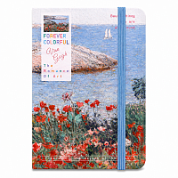 Carnet A5 cu elastic, 80 file dictando, coperta tare premium cu design artistic tip pictura