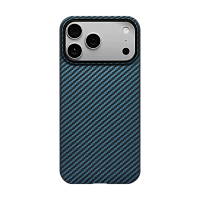 Husă Pitaka Ultra-Slim pentru Apple iPhone 17 Pro, Negru | Albastru