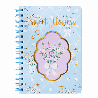 Carnet A5 Dictando, 80 Foi, Coperta Tare cu Spira si 4 Separatoare Interioare, Design Floral