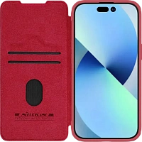 Husă tip carte Nillkin iPhone 15 Plus - Qin Pro, Roșu