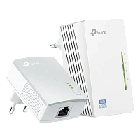 Wi-Fi + Powerline adapter TP-LINK TL-WPA4220 KIT, AV600, 600 Mbps, Alb