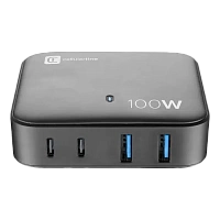 Încărcător Cellularline Wall Charger GAN, 4 Ports, 100W, 100W, Negru
