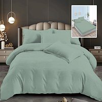 Lenjerie pat dublu DAMASC Policoton 6 piese, Ralex Pucioasa, Cearceaf cu elastic pentru saltea 160×200 cm sau 180×200 cm Mint