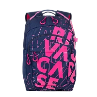 Rucsac zilnic RivaCase Heide, 15.6", Poliester, Albastru închis/Roz