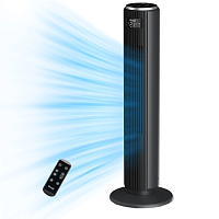 Ventilator turn Levoit, 92cm, 5 viteze, 4 moduri de funcționare, foarte silențios, telecomandă, negru