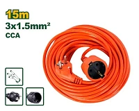 Prelungitor electric portocaliu 1 priză 15 m 3x1.5 mm² 10A 250V Jadever JDEJAG04