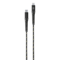 Cablu de încărcare și date Cellularline Strong Cable, Lightning/USB Type-C, 1,2m, Negru