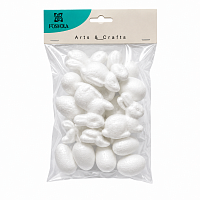 Decoratiune de Paste Iepurasi cu Oua din Polistiren 5/4 cm, Set 16 Piese, 6 Iepurasi/10 Oua, Figurine DIY pentru Pictat