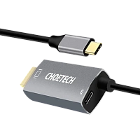 Adaptor USB Choetech XCH-M180, USB Type-C (F) - HDMI (F), 1,8m, Argintiu