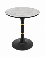 Masă rotundă Marble Black Gold Ø60 cm – blat aspect marmură gri / bază metalică neagră