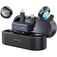 Microfon portabil pentru înregistrare vocală Boya Boyalink3-01, Fără fir, Negru