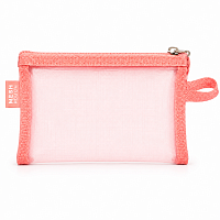 Penar din Plasa cu Fermoar 22x12 cm, 1 Compartiment, Roz Deschis
