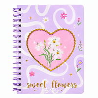 Carnet A5 Dictando, 80 Foi, Coperta Tare cu Spira si 4 Separatoare Interioare, Design Floral