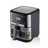 Friteuză cu aer cald Raf R.5350, fereastră transparentă, 7 l, 1600 W, negru