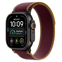 Apple Watch Ultra 4 GPS + Cellular, 49mm Black Titanium Case with Burgundy Trail Loop - M/L MJC44