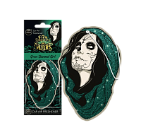 Aroma Car Cellulose Dia de Los Muertos Diamond Girl Green aromatizator auto