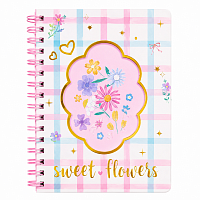 Carnet A5 Dictando, 80 Foi, Coperta Tare cu Spira si 4 Separatoare Interioare, Design Floral