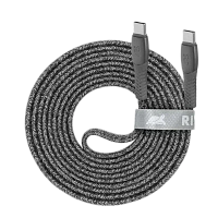 Cablu de încărcare și date Rivacase PS6105, USB Type-C/USB Type-C, 2,1m, Gri