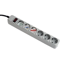 Prelungitor electric Gembird GMB SPG6-B-6C, 6 Prize, 1,8 m, Gri