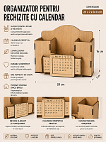Organizator pentru rechizite cu calendar