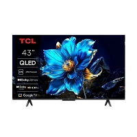 43" QLED SMART TV TCL 43T69C, 3840x2160 4K UHD, Google TV, Negru