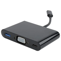 Adaptor Video Cablexpert A-CM-VGA3in1-01, Type-C - , 0,15m, Negru
