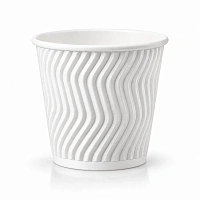 Pahar din hirtie Ripple S 4oz (120 ml) alb d61mm (25 buc)