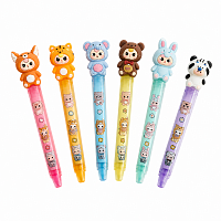 Set 36 Markere Evidentiatoare, 6 Culori Asortate, Model Baby Three, Highlightere pentru Scoala, Birou si Studiu
