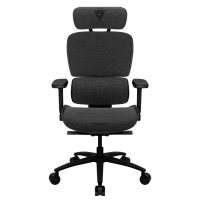 Scaun de birou ThunderX3 XTC Loft, Plasă Respirabilă, PU Piele, Gri inchis