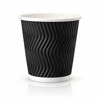 Pahar din hirtie Ripple S 12oz (360 ml) rosu d90mm (25 buc)
