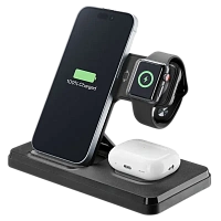 Încărcător wireless Cellularline Triple Station 3 in 1, 15W, Negru
